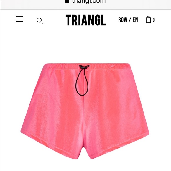 ISO TRIANGL CAMIA CANDY PINK ITALIAN VELVET SHORTS - Picture 2 of 4
